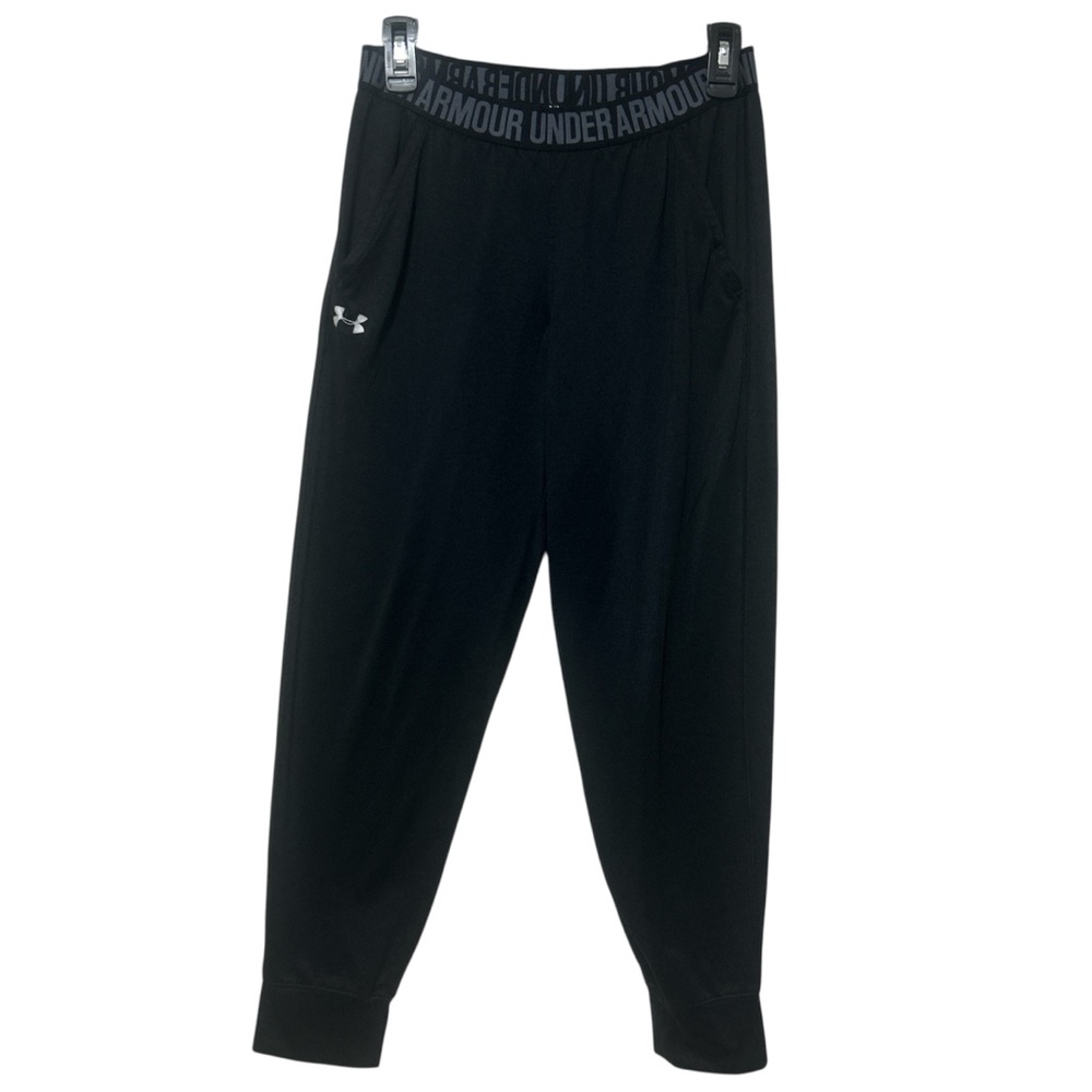 Under Armour HeatGear Black Loose Fit Joggers with Logo Waistband